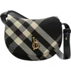 Burberry Rocking Horse Medium Check Crossbody Bag In Black