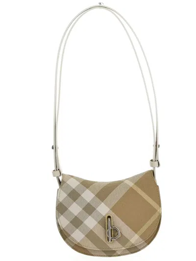Burberry Rocking Horse Check-pattern Crossbody Bag In White