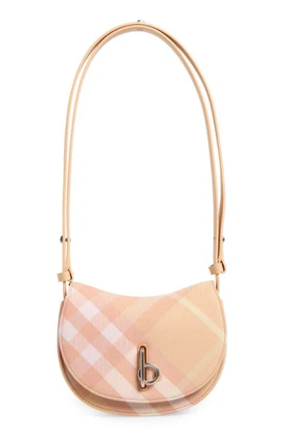 Burberry Mini Rocking Horse Checkered Shoulder Bag In Pink