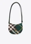 Burberry Mini Rocking Horse Checked Crossbody Bag In Green