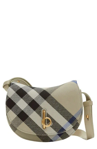 Burberry Mini Rocking Horse Jacquard Check Crossbody Bag In Lichen