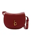 Burberry Mini Rocking Horse Leather Crossbody Bag In Red