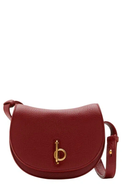 Burberry Mini Rocking Horse Leather Crossbody Bag In Red