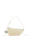 Burberry Mini Shield Leather Shoulder Bag In Neutral