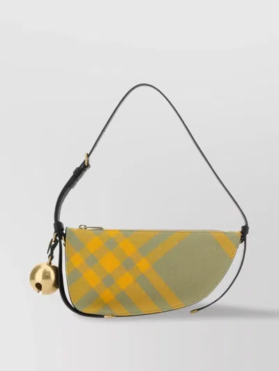 BURBERRY MINI SHIELD CHECKERED SHOULDER BAG