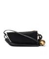 Burberry Compact Leather Shield Crossbody In Black