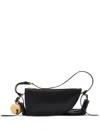 Burberry Compact Leather Shield Crossbody In Schwarz