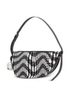 Burberry Mini Shield Houndstooth-pattern Half-moon Bag