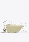 Burberry Patent Leather Shield Sling Shoulder Bag With Silver-tone Ch In Green