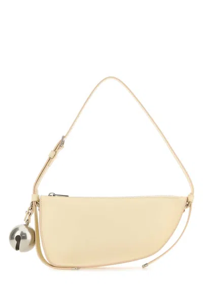 Burberry Mini Shield Leather Shoulder Handbag In Neutral