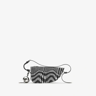 Burberry Mini Shield Sling Bag In Black/white