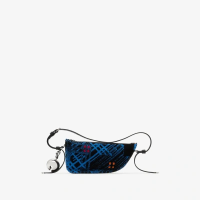 Burberry Mini Shield Sling Bag In Blue