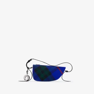 Burberry Shield Check-pattern Mini Bag In Blue