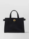 Burberry Mini Cotswold Grained Leather Top Handle Bag In Black
