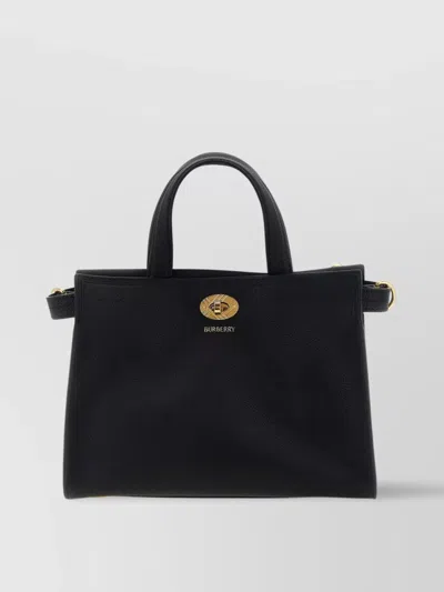 Burberry Mini Shopping Bag Adjustable Strap In Black