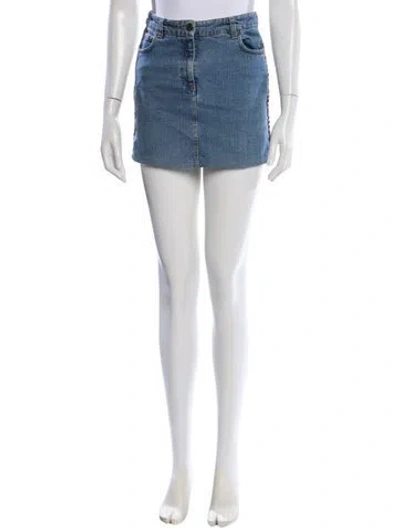 Pre-owned Burberry Mini Skirt In Blue