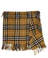 Burberry Women Wool And Cashmere Check Scarf Style Skirt In Green