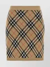 Burberry Embroidered Wool Blend Mini Skirt In Brown