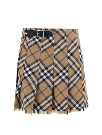 Burberry Mini Skirt In Multicolor