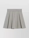 Burberry Mini Skirt With Belt Loops And Buckle In Gray