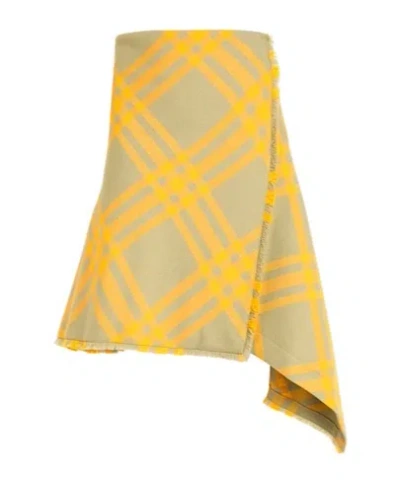 Burberry Mini Skirts In Yellow