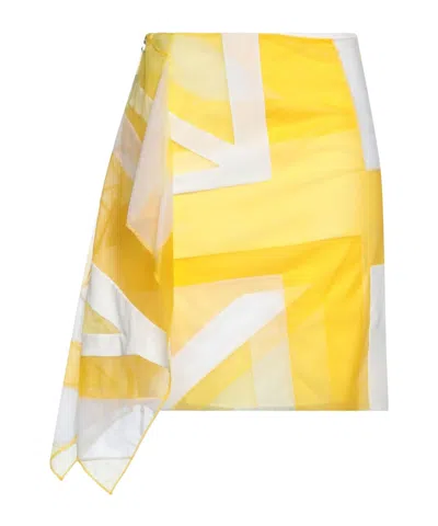 Burberry Mini Skirts In Yellow