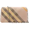 Burberry Snip Mini Check Jacquard Shoulder Bag In Teacup