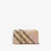 Burberry Snip Mini Check Jacquard Shoulder Bag In Teacup