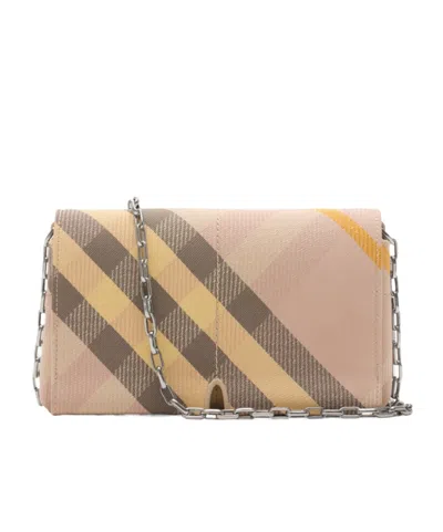 BURBERRY BURBERRY CHECKED MINI SNIP CHAIN-LINKED CLUTCH BAG