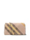 Burberry Snip Mini Check Jacquard Shoulder Bag In Pink