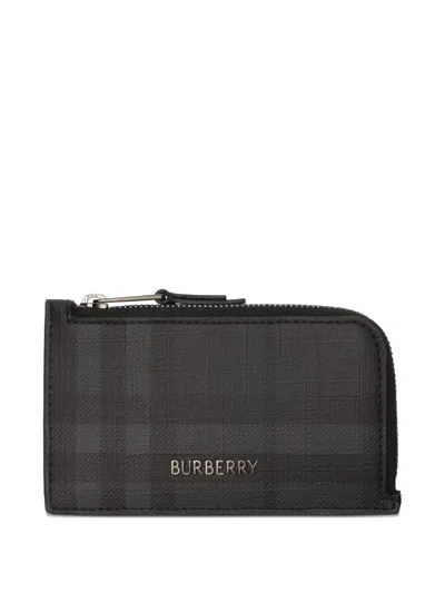 Burberry Mini Somerset Bin Leather Card Case In Gray