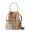 Burberry Mini Bucket Handbag With Monogram Detail In Brown