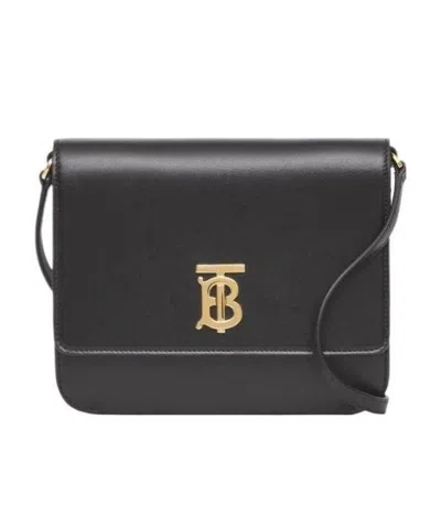 Burberry Mini Tb Clutch Bag In Black
