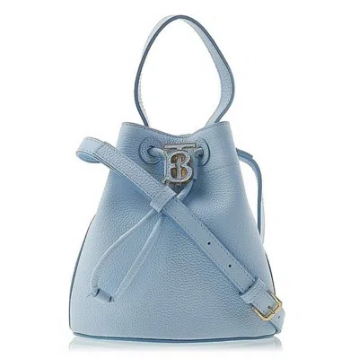 Burberry Mini Tb Drawstring Bucket Bag In Pale Blue | ModeSens