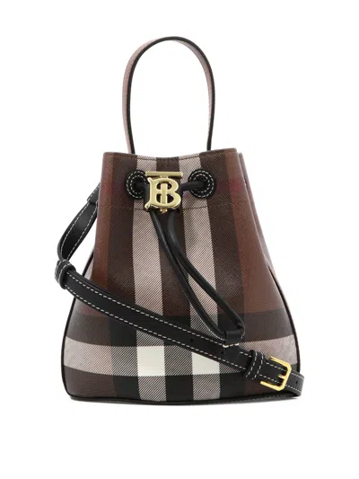 Burberry Mini Tb Drawstring Bucket Bag In Multi