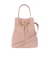 Burberry Mini Tb Leather Bucket Bag In Pink