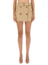 Burberry Mini Trench Skirt In Gold