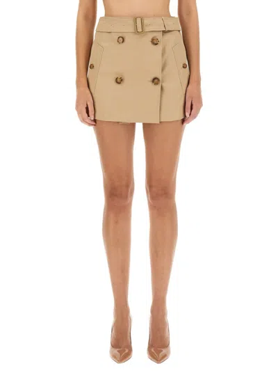 Burberry Mini Trench Skirt In Neutrals