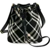 Burberry Mini Drawstring Bucket Bag In Black/calico
