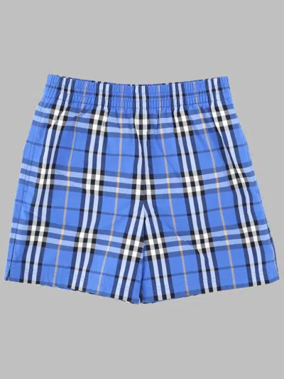 Burberry Mini Unisex Shorts In Blue