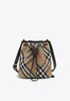 Burberry Check Bucket Bag In Beige