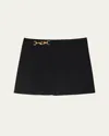 Burberry Mini Wool Skirt With Horse Clip In Black
