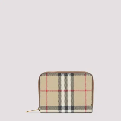 Burberry Mini Zip Around Wallet In Brown
