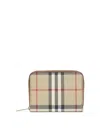 Burberry Mini Zip Around Wallet In Neutral