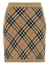 Burberry Embroidered Wool Blend Mini Skirt In Brown