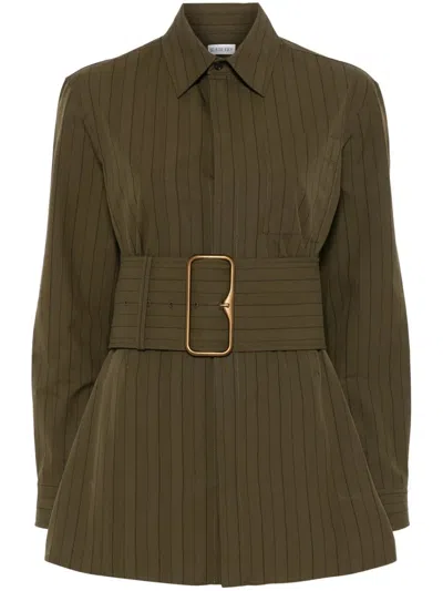Burberry Green Belted Cotton Overshirt