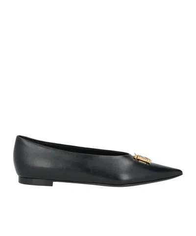Burberry Minimalist Leather Ballet Flats In Multi