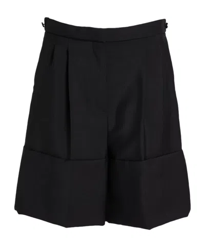 Burberry Minimalist Wool Shorts In Black