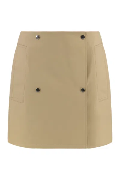 Burberry Miniskirt Trench In Double Gabardine In Beige
