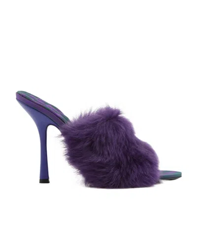 BURBERRY BURBERRY MINNIE SHEARLING SLIP-ON MULES